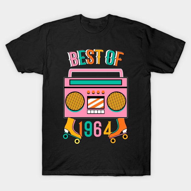 Best of 1964 Born Vintage Limited Birthday Cassette Player T-Shirt by Spreadlove